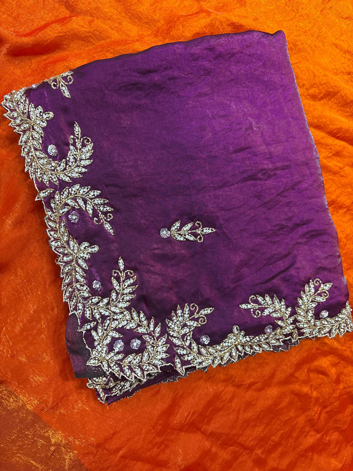 Space silk heavy designer saree ✨