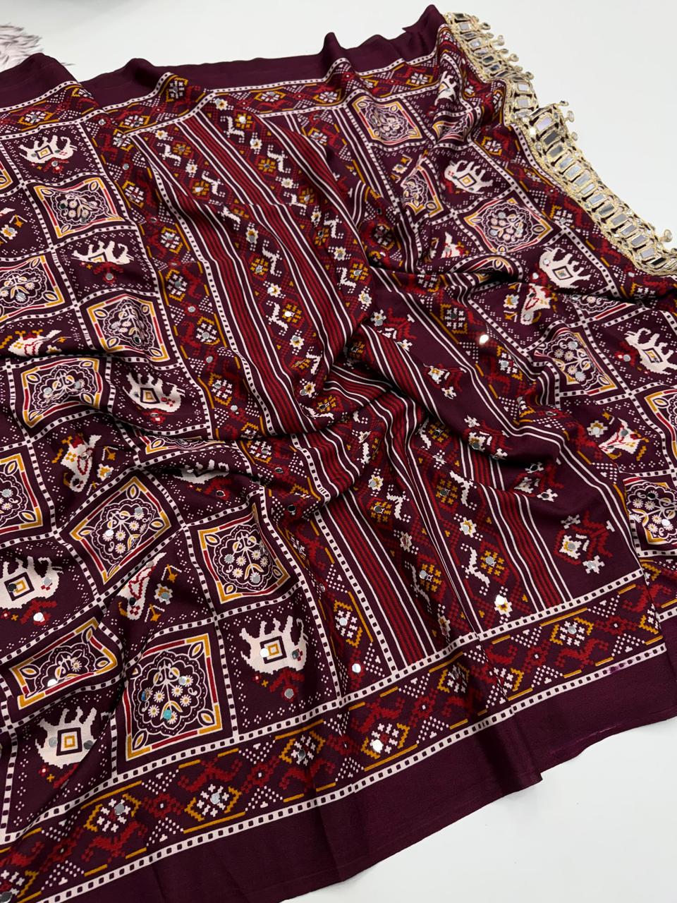 New Azrak lace work saree ✨