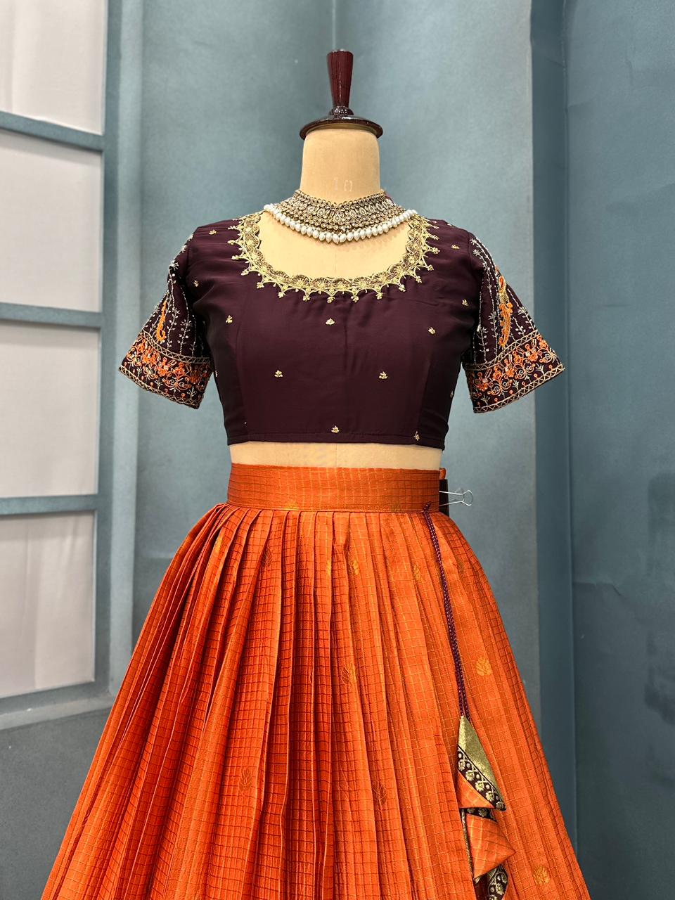 Pure kanjivaram silk lehenga