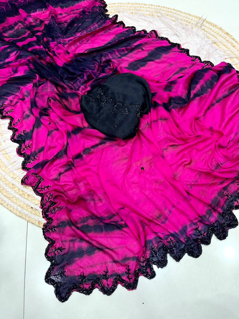 Dyeable chinnon saree✨