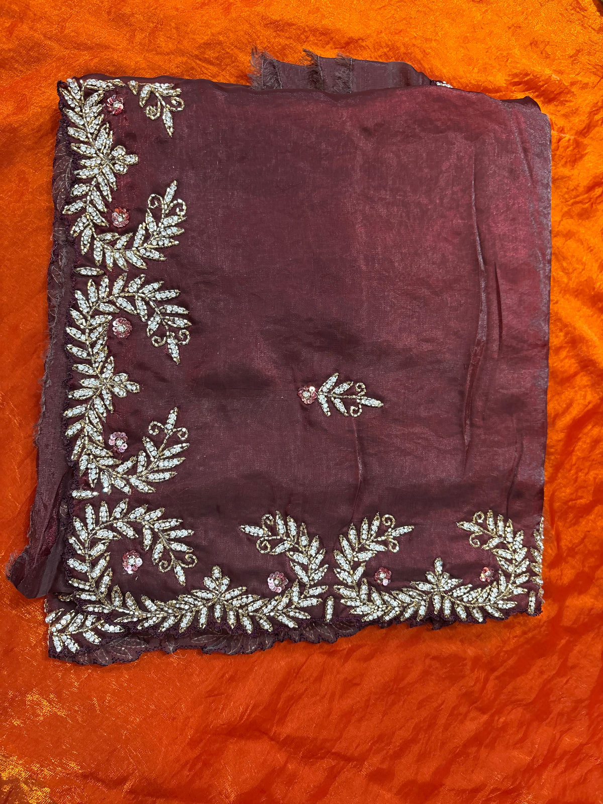 Space silk heavy designer saree ✨