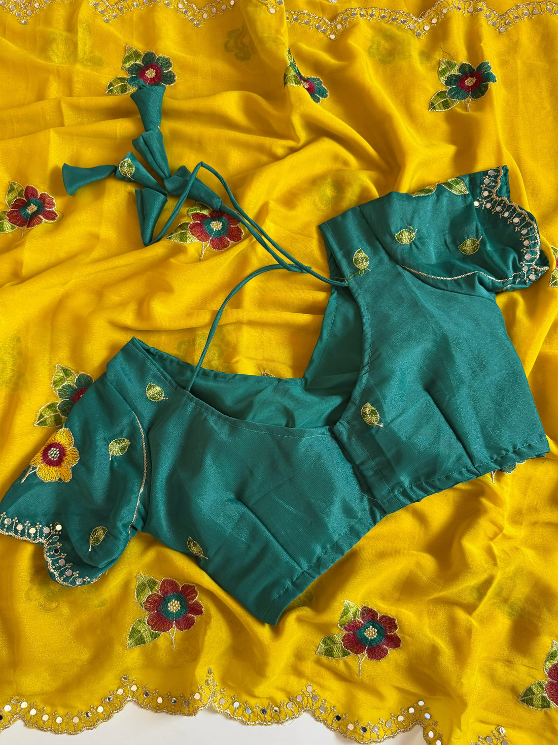Soft rangoli silk flower 🌺 embroidery saree