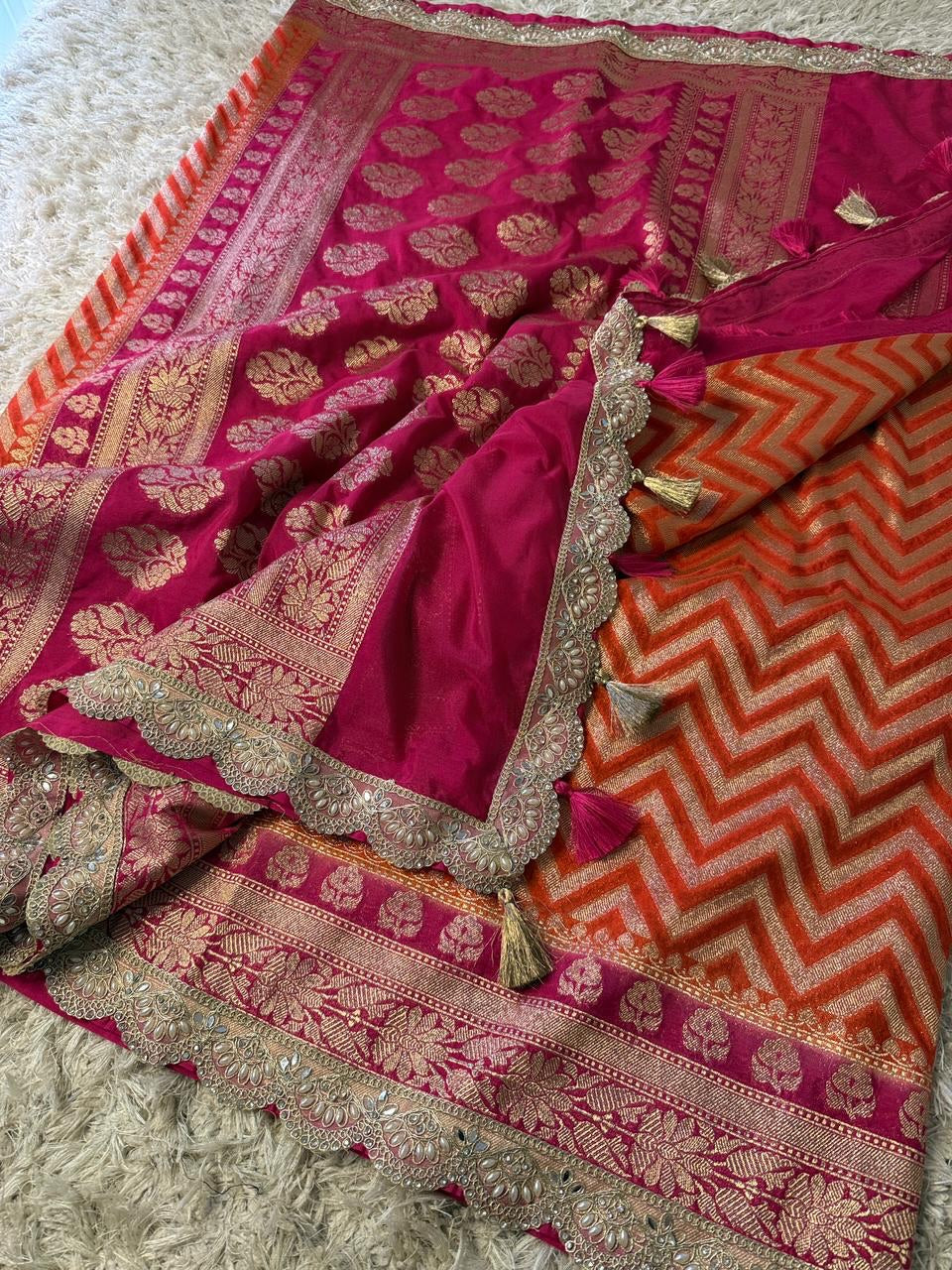 Benaresi khaddi georgette silk saree ✨