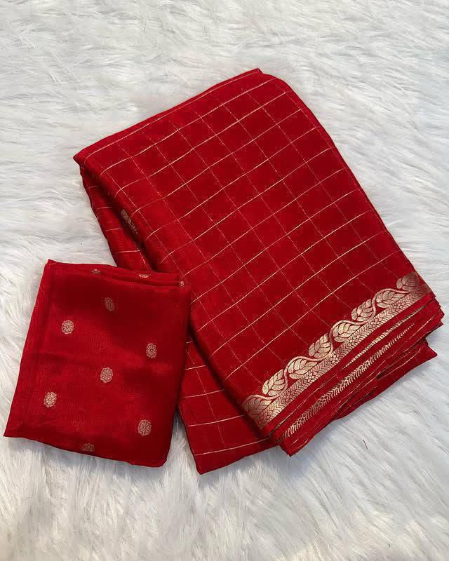 Viscose check saree✨