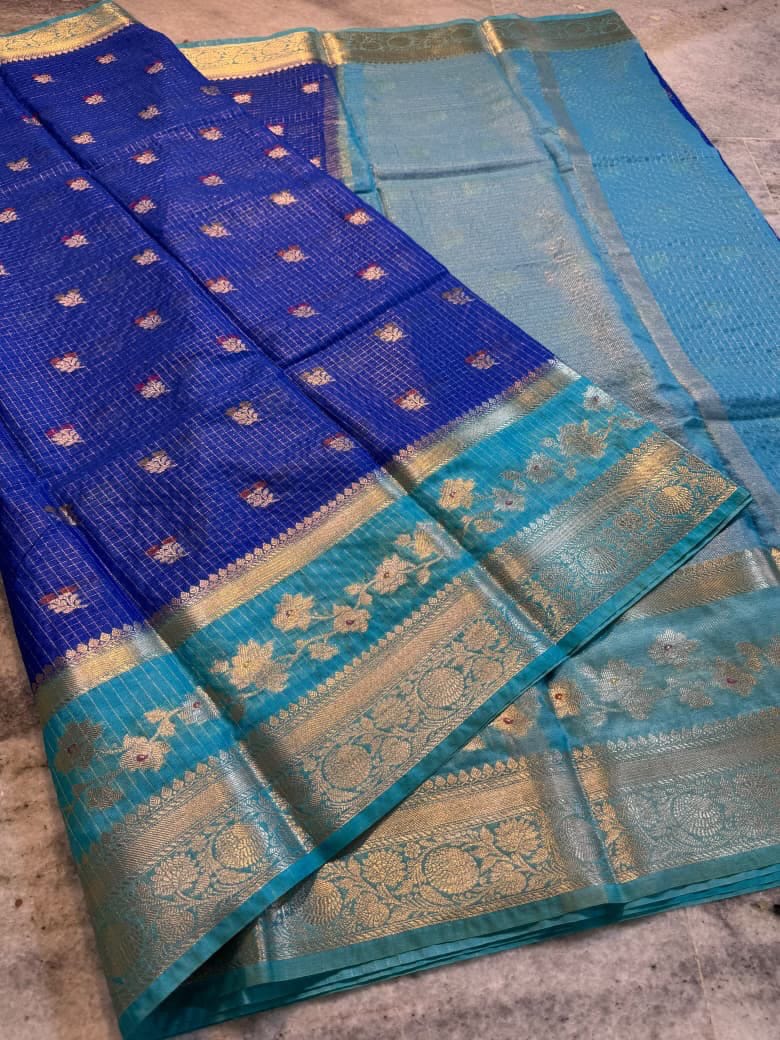 Banarasi Beautiful Check Warm Silk Soft Saree