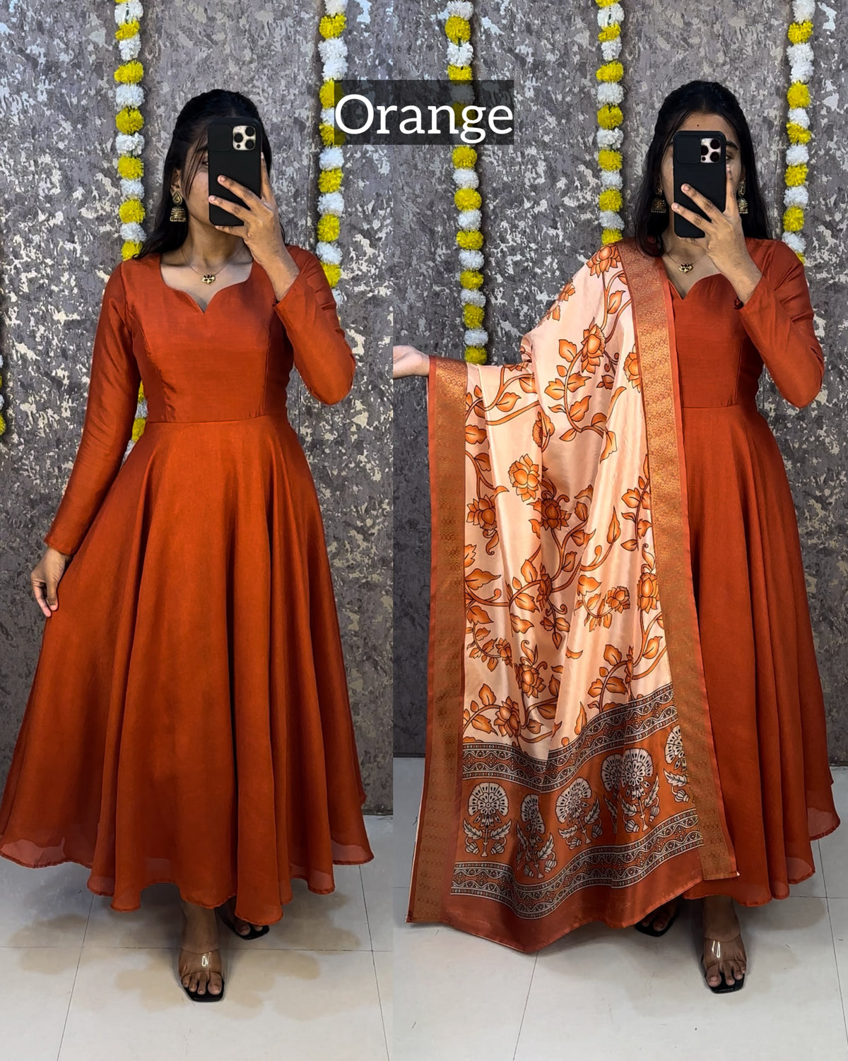 Vichitra silk anarkali set✨