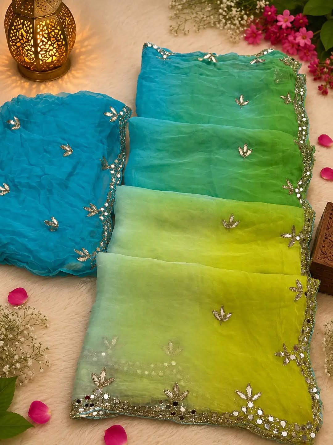 Shiffon hand work saree ✨