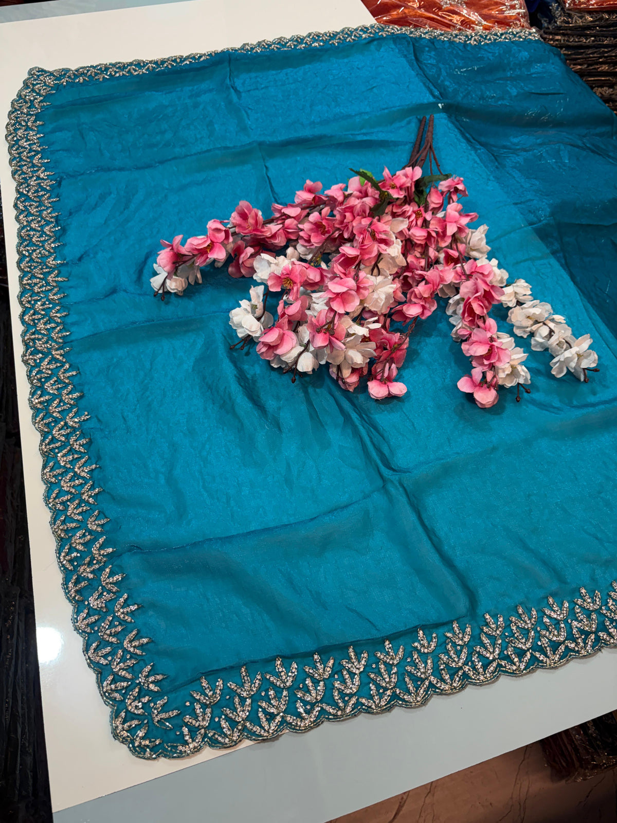 Space silk designer saree ✨