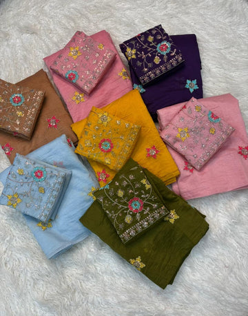 Mull cotton designer saree ✨