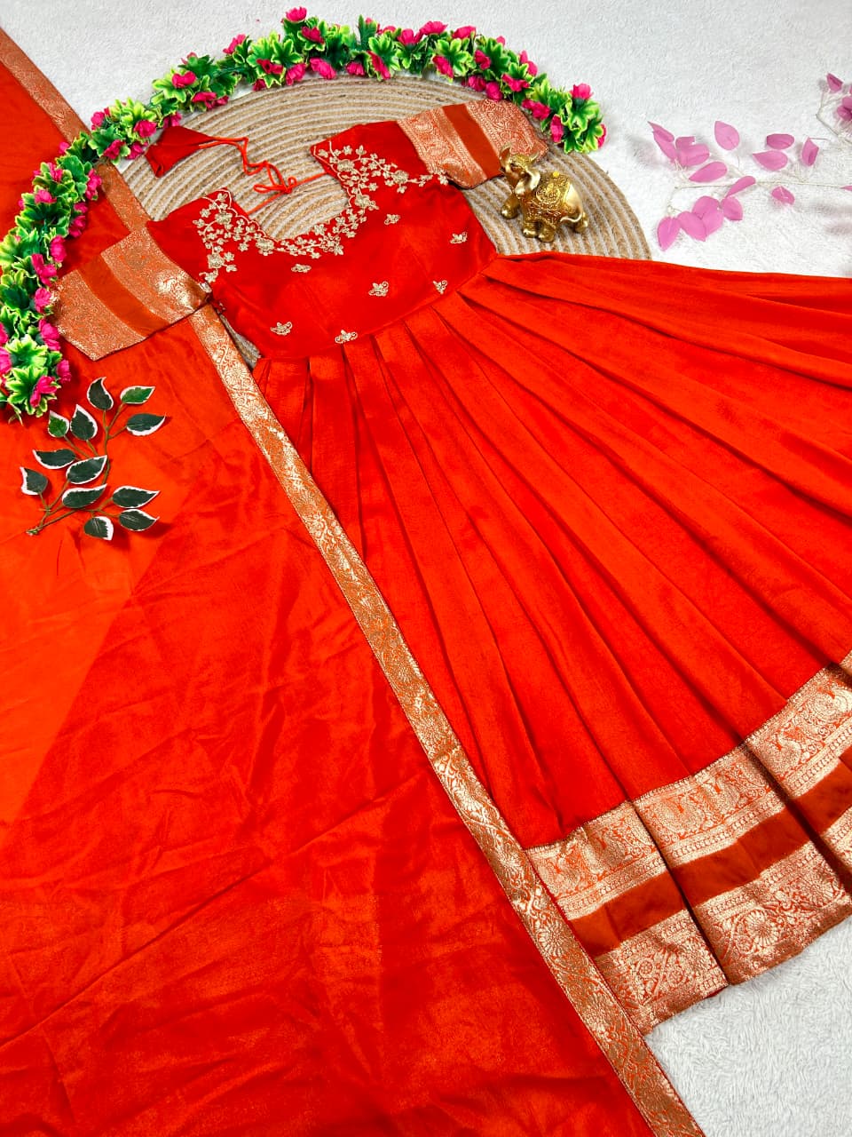 Traditional anarkali gown with duppata ✨