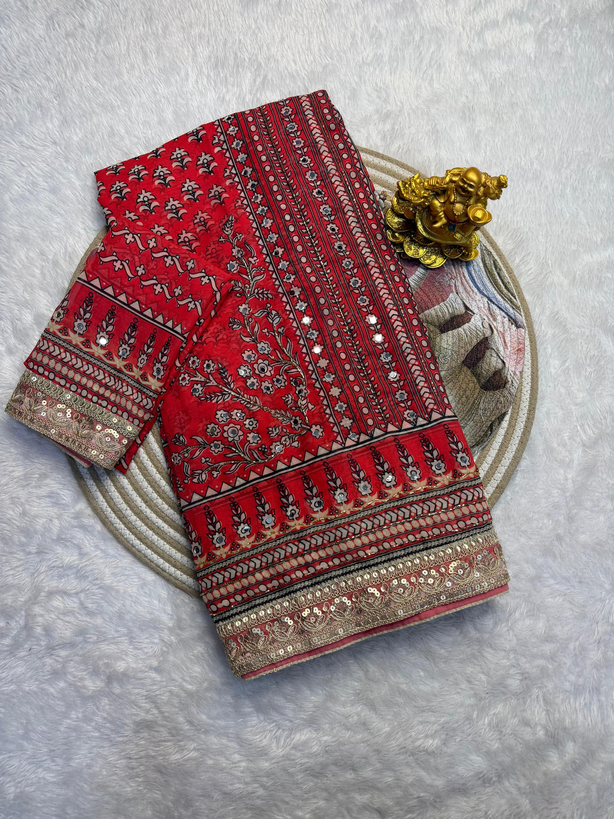 Fox georgette designer saree