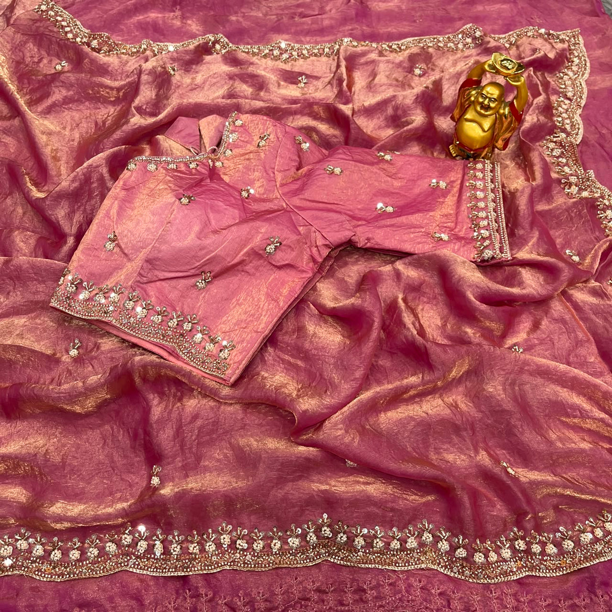 Grand party wear saree ✨ with stritched blouse