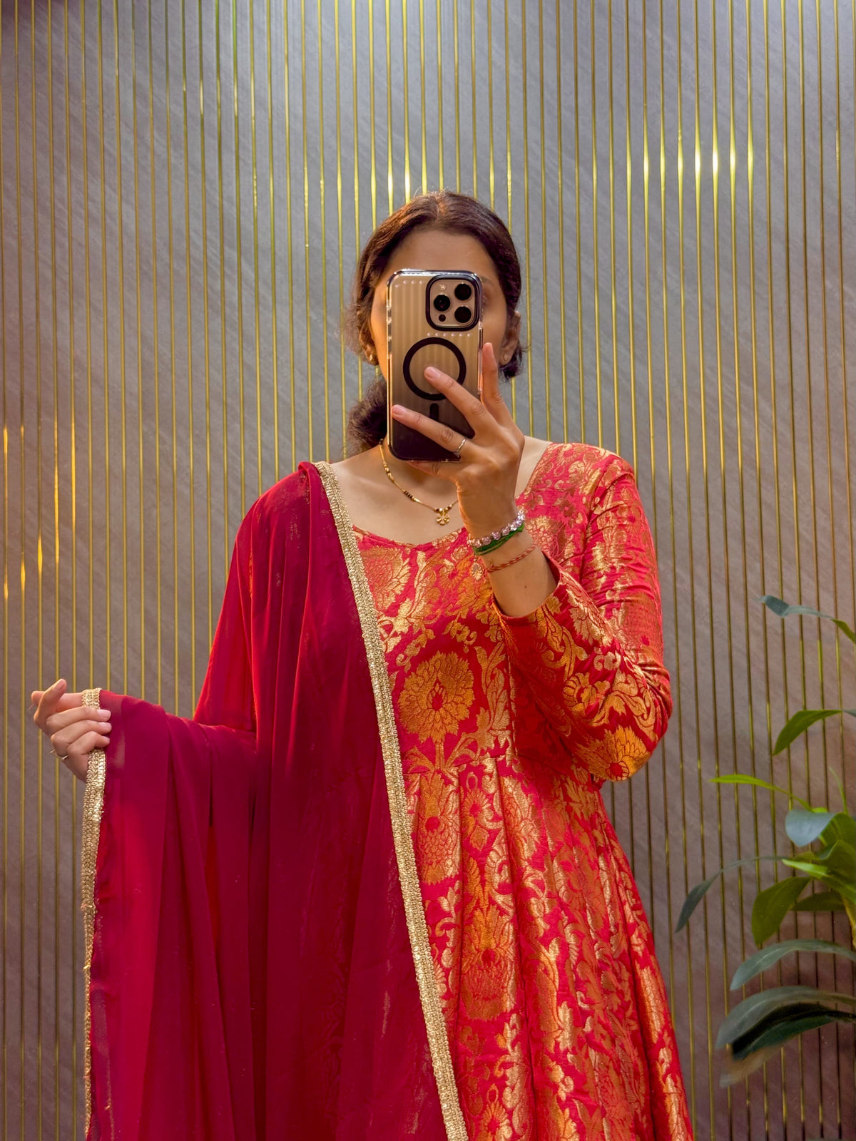 Brocade Festive Gown with Duppatta ✨