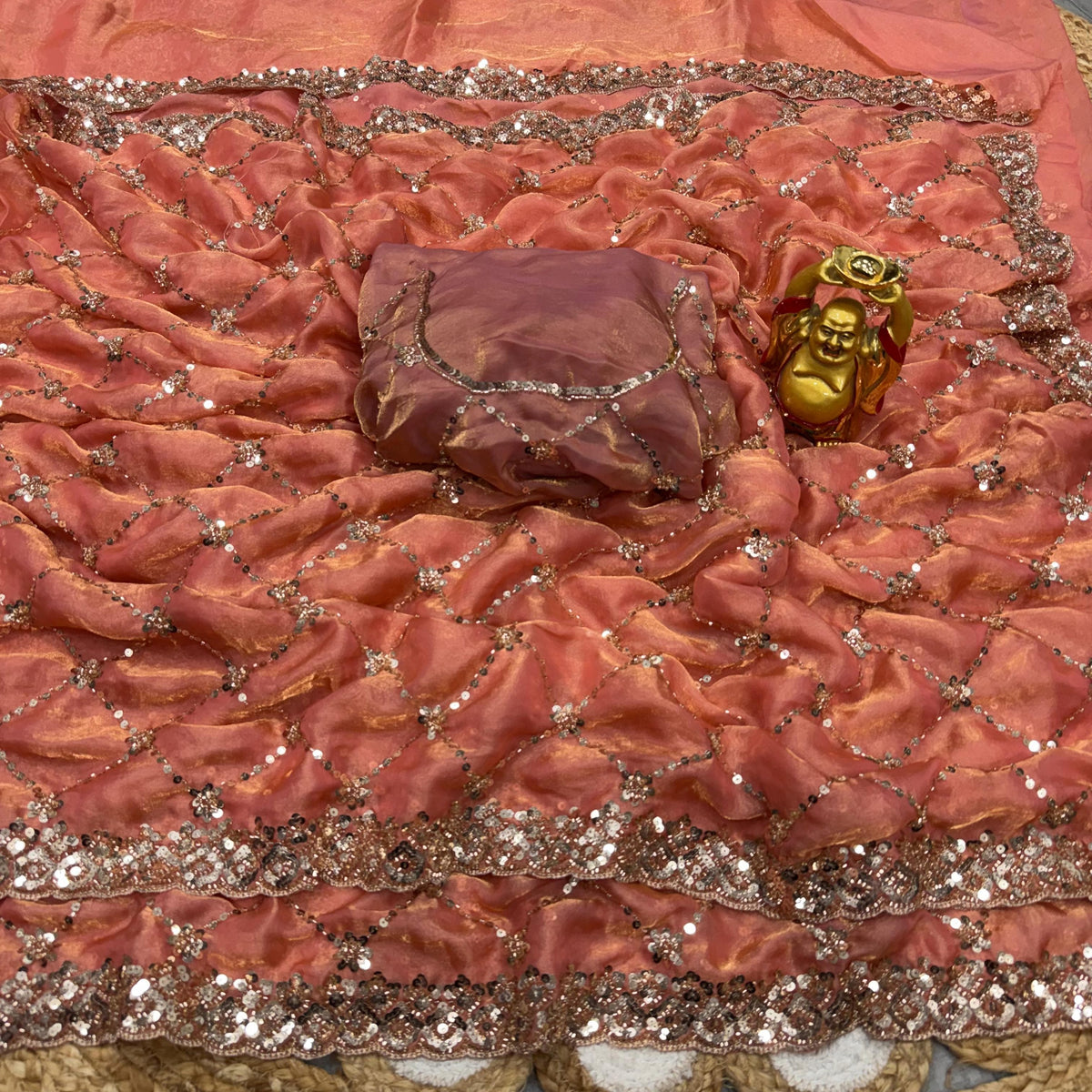 Grand party wear beeds work saree ✨