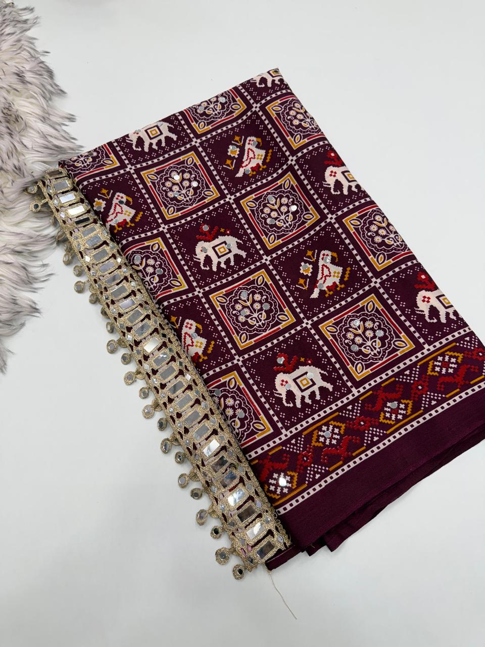 New Azrak lace work saree ✨