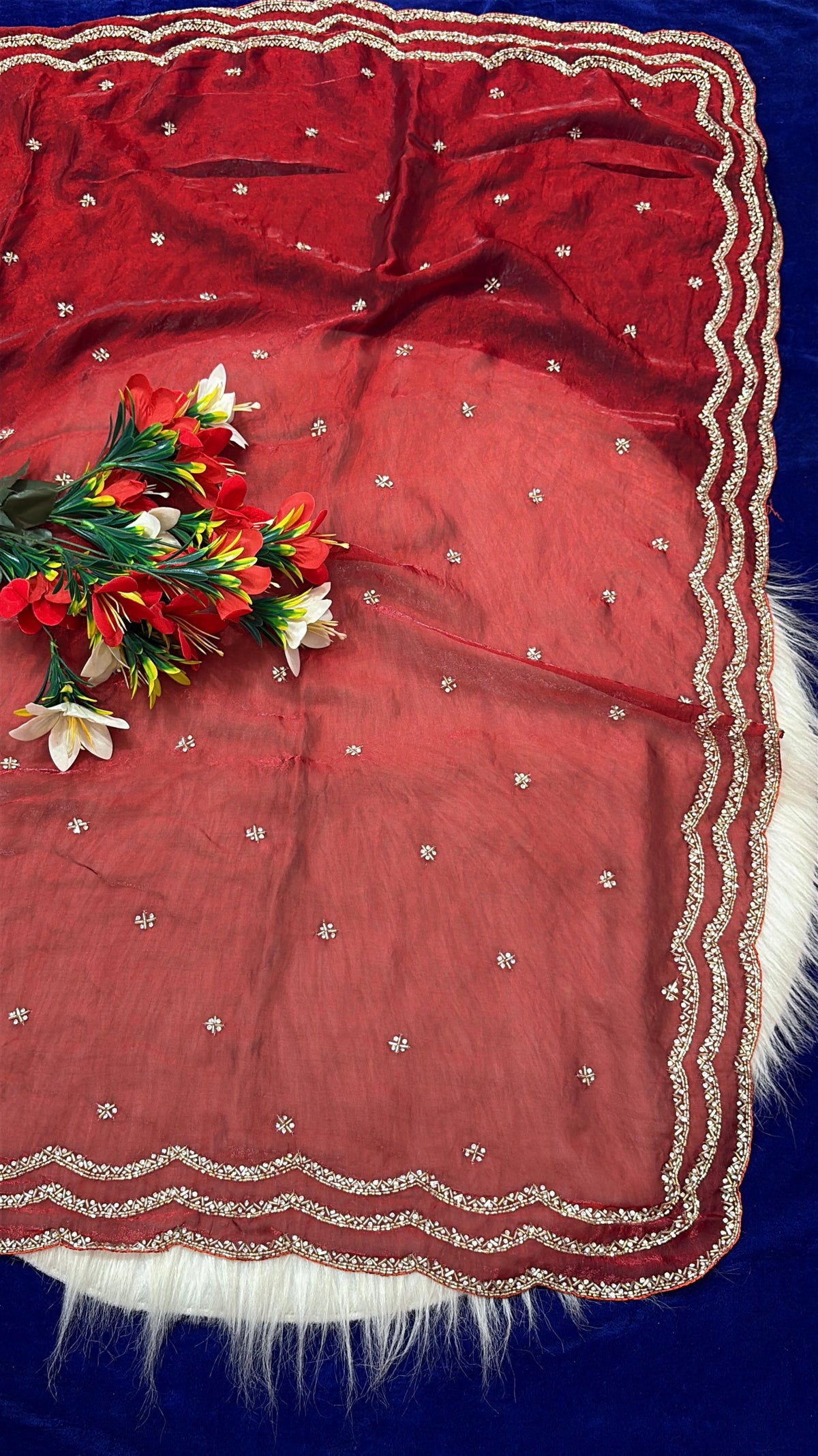 Rose 🌹 3 lines heavy designer saree ✨