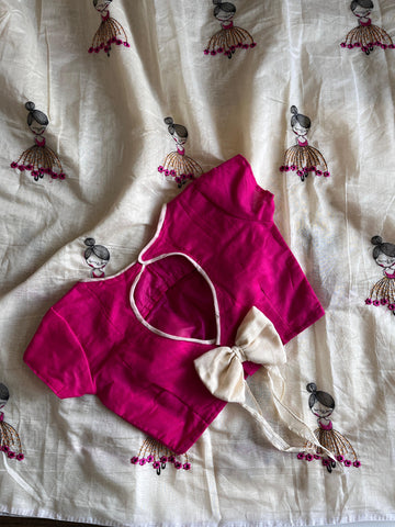 Baby doll chanderi cotton saree