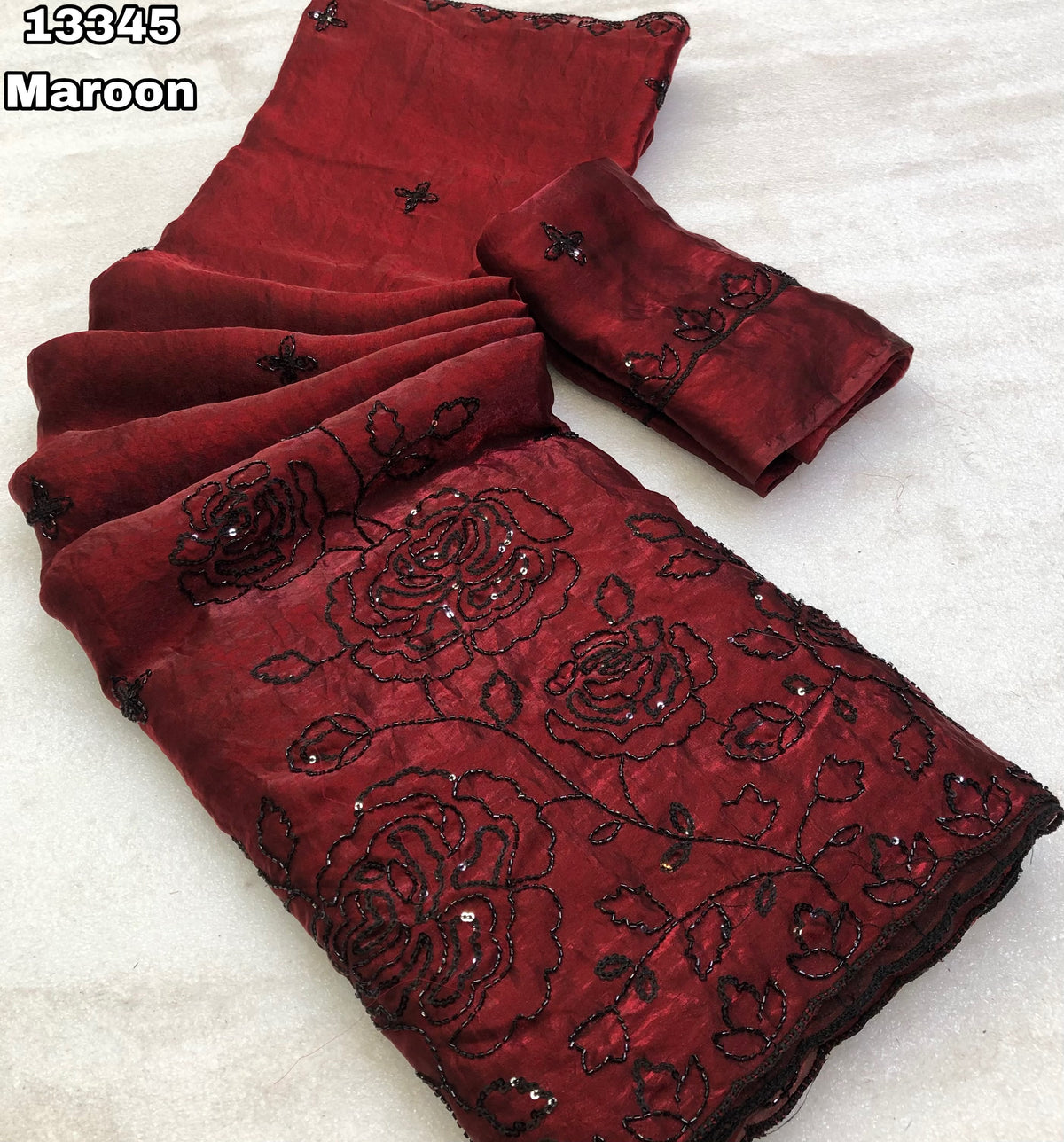 Space silk designer saree ✨