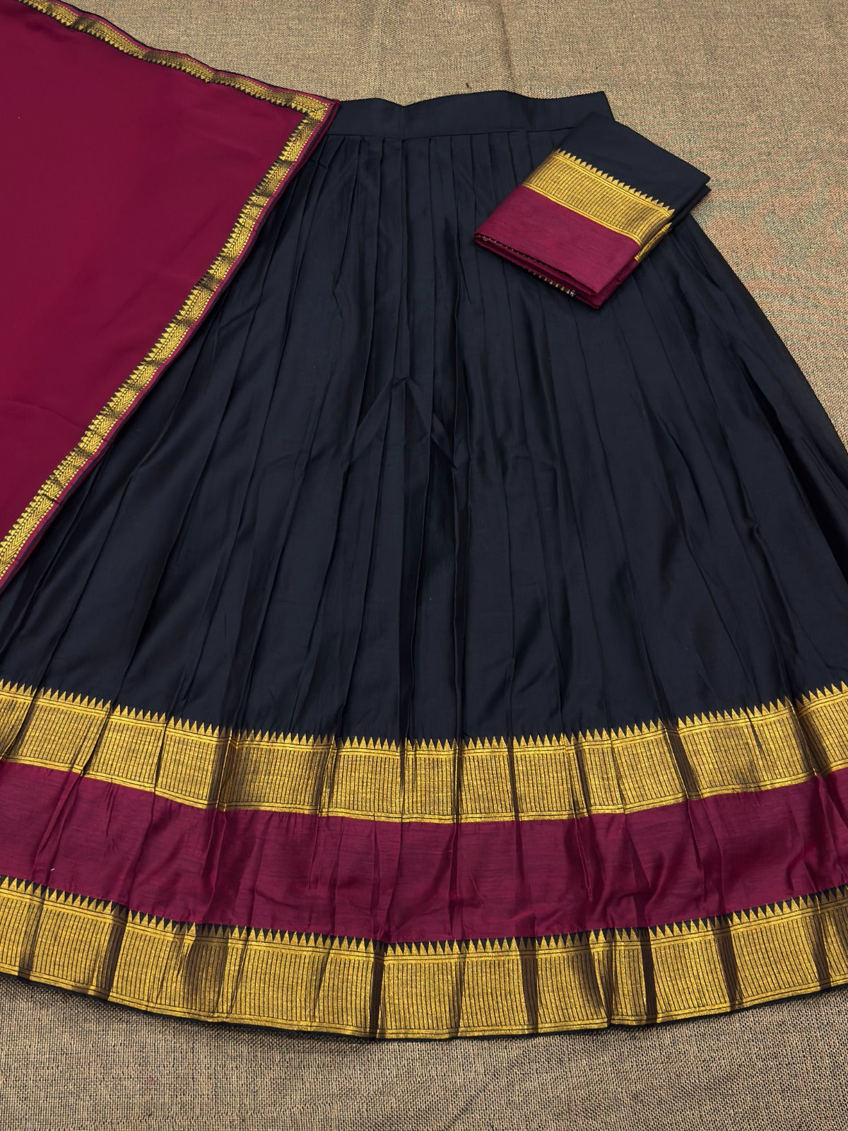 Vintage look kanjivaram silk lehengas