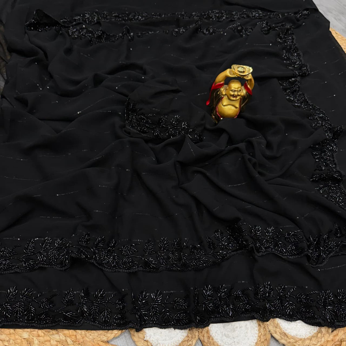 party wear cutdana work saree