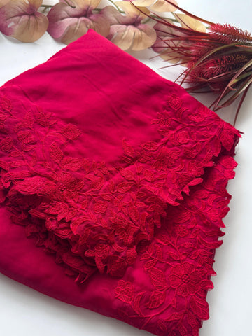 Soft organza scalp work saree