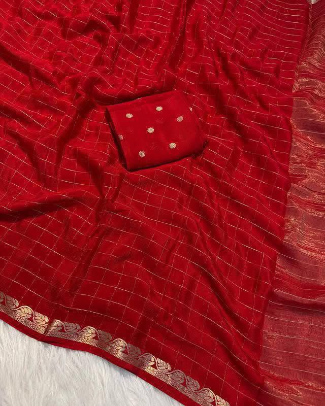 Viscose check saree✨
