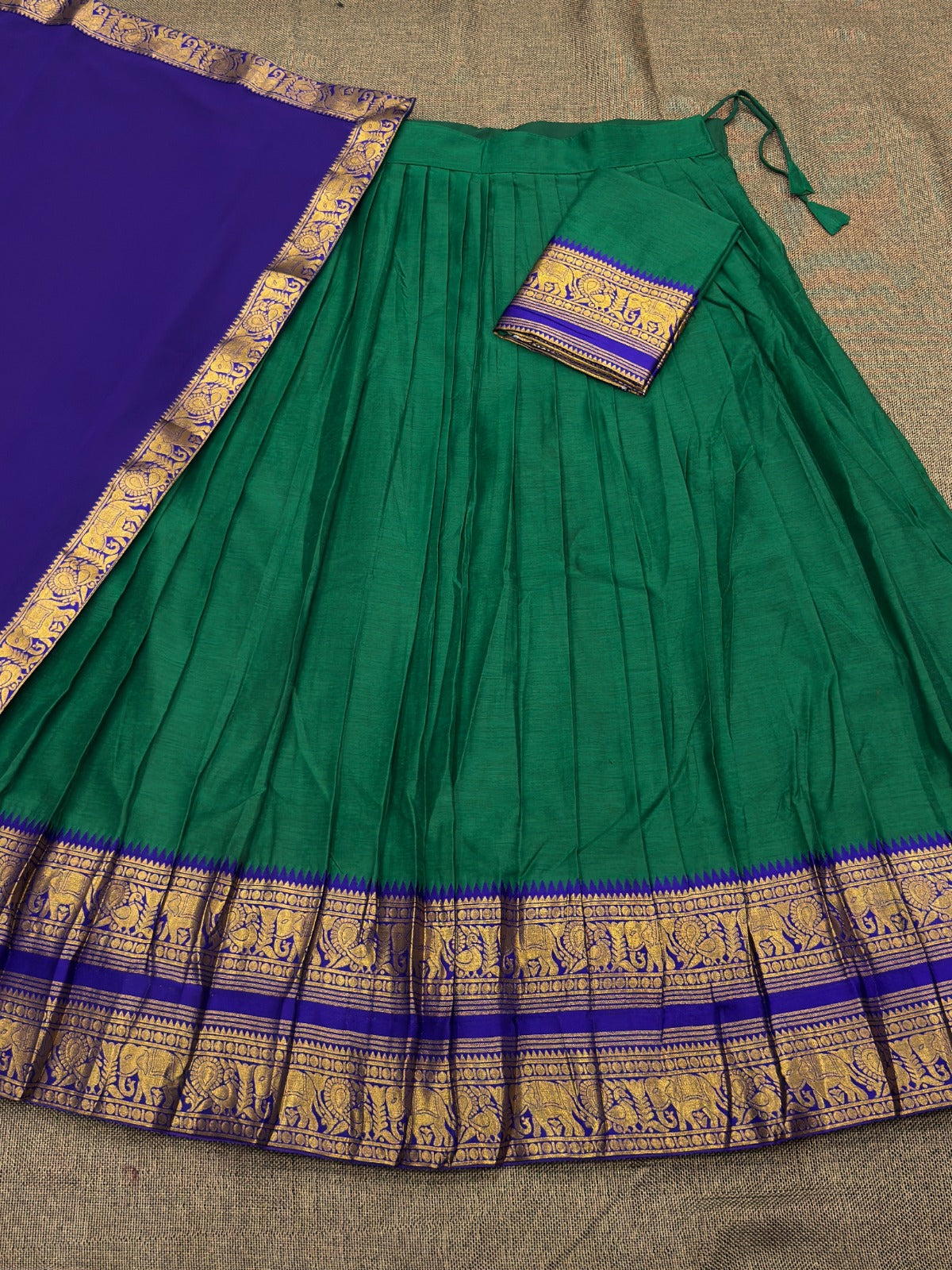 Vintage look kanjivaram silk lehengas