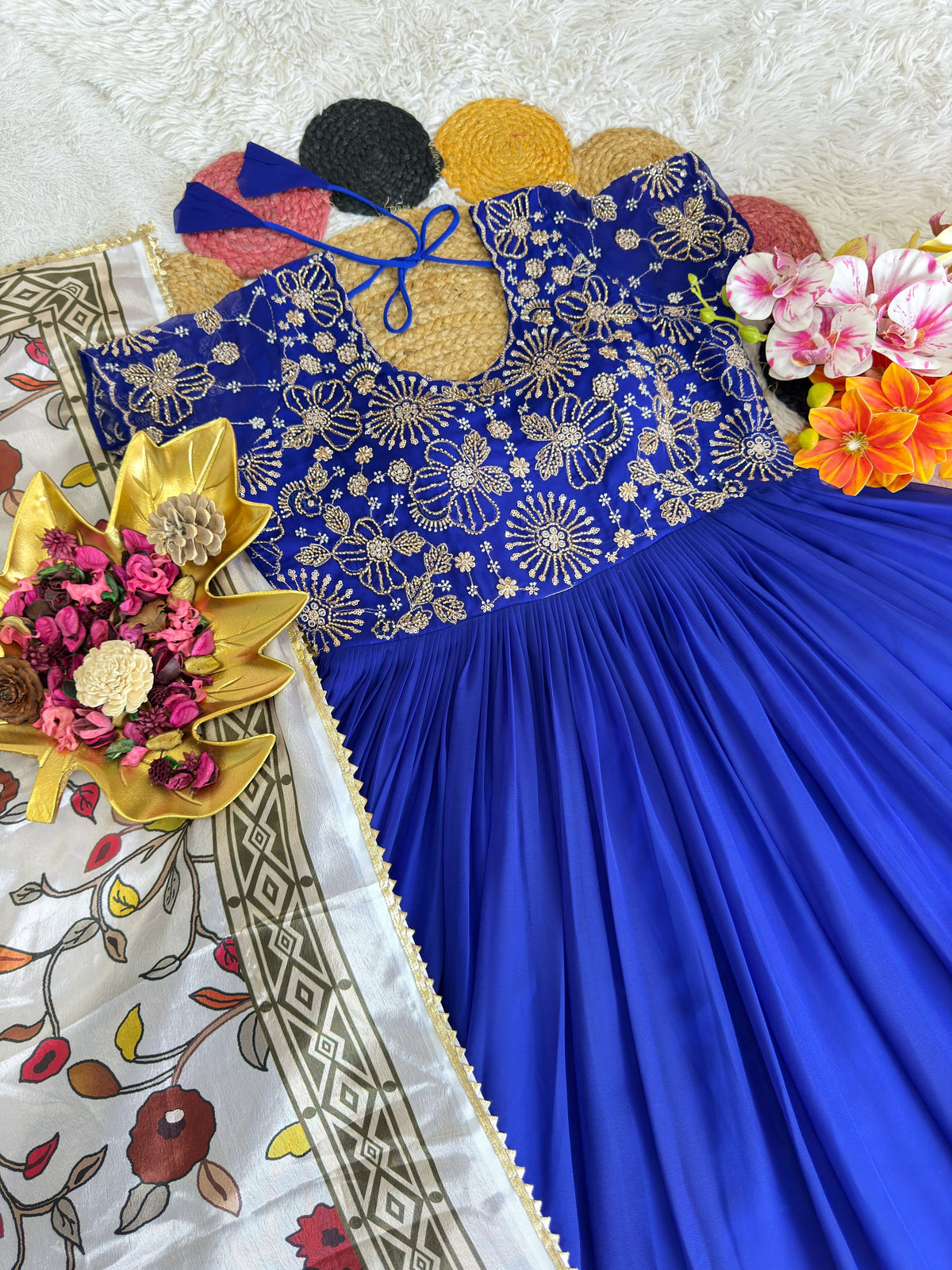 Heavy Maggam Work Gown with dupatta