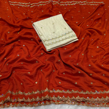 Double scalap border vichitra silk saree ✨