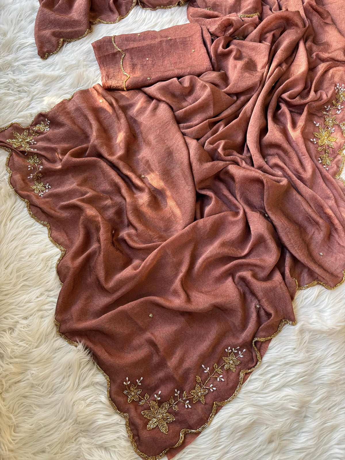 Premium rangoli crush silk designer saree ✨