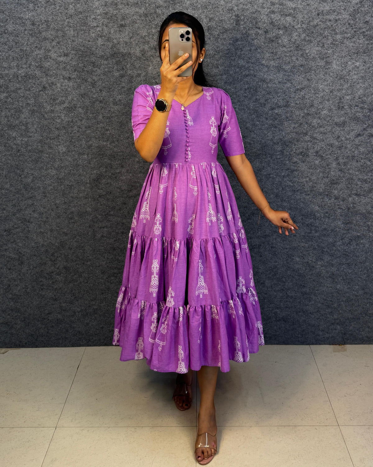 Warli printed doll maxi gowns
