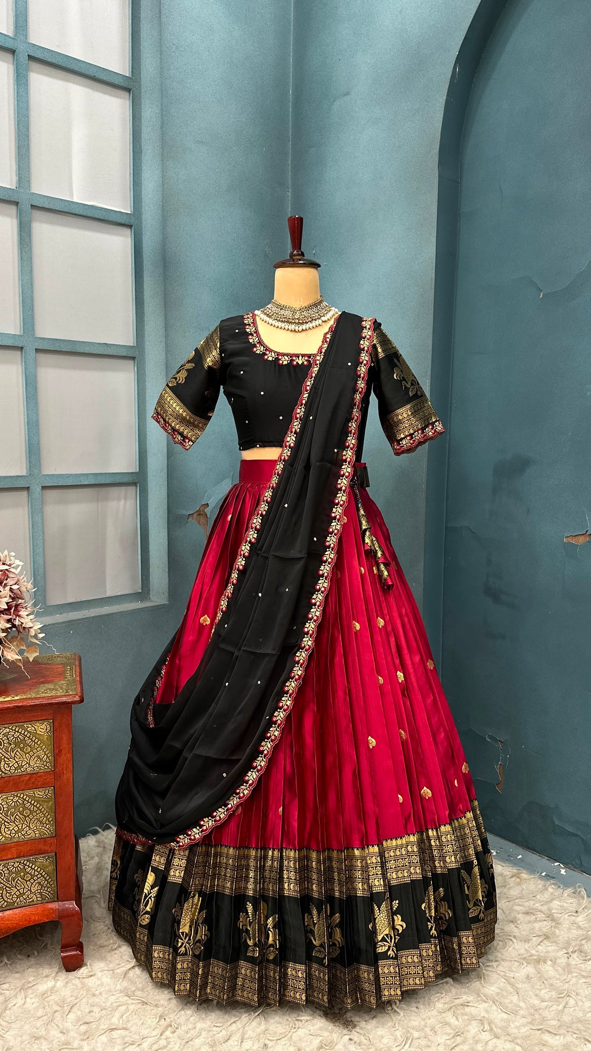Full stiched Kanjivaram silk Lehenga