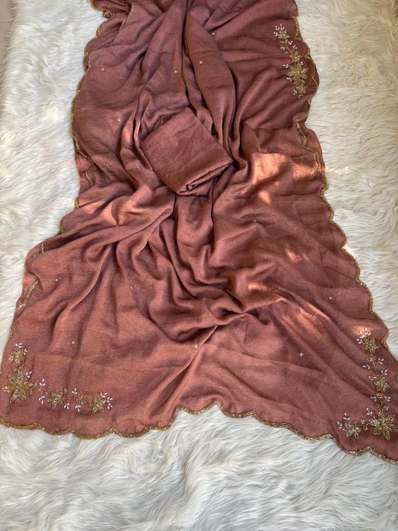 Premium rangoli crush silk designer saree ✨