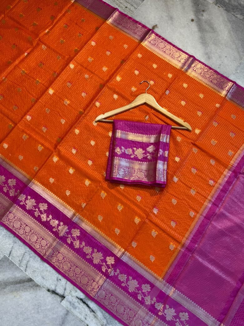 Banarasi Beautiful Check Warm Silk Soft Saree