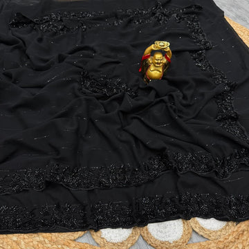 party wear cutdana work saree