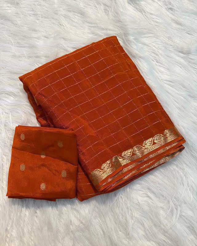 Viscose check saree✨