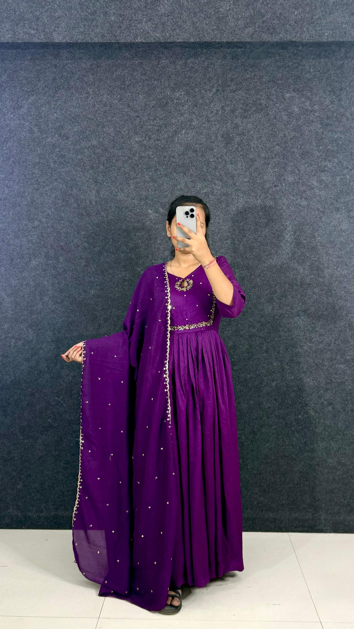 TARA Hand work Anarkali with Duppatta