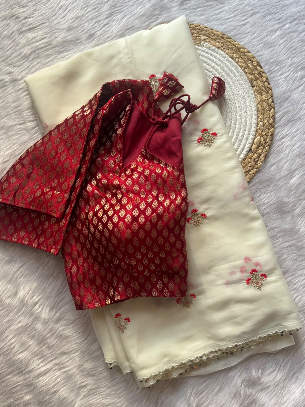 Soft georgette silk designer saree ✨