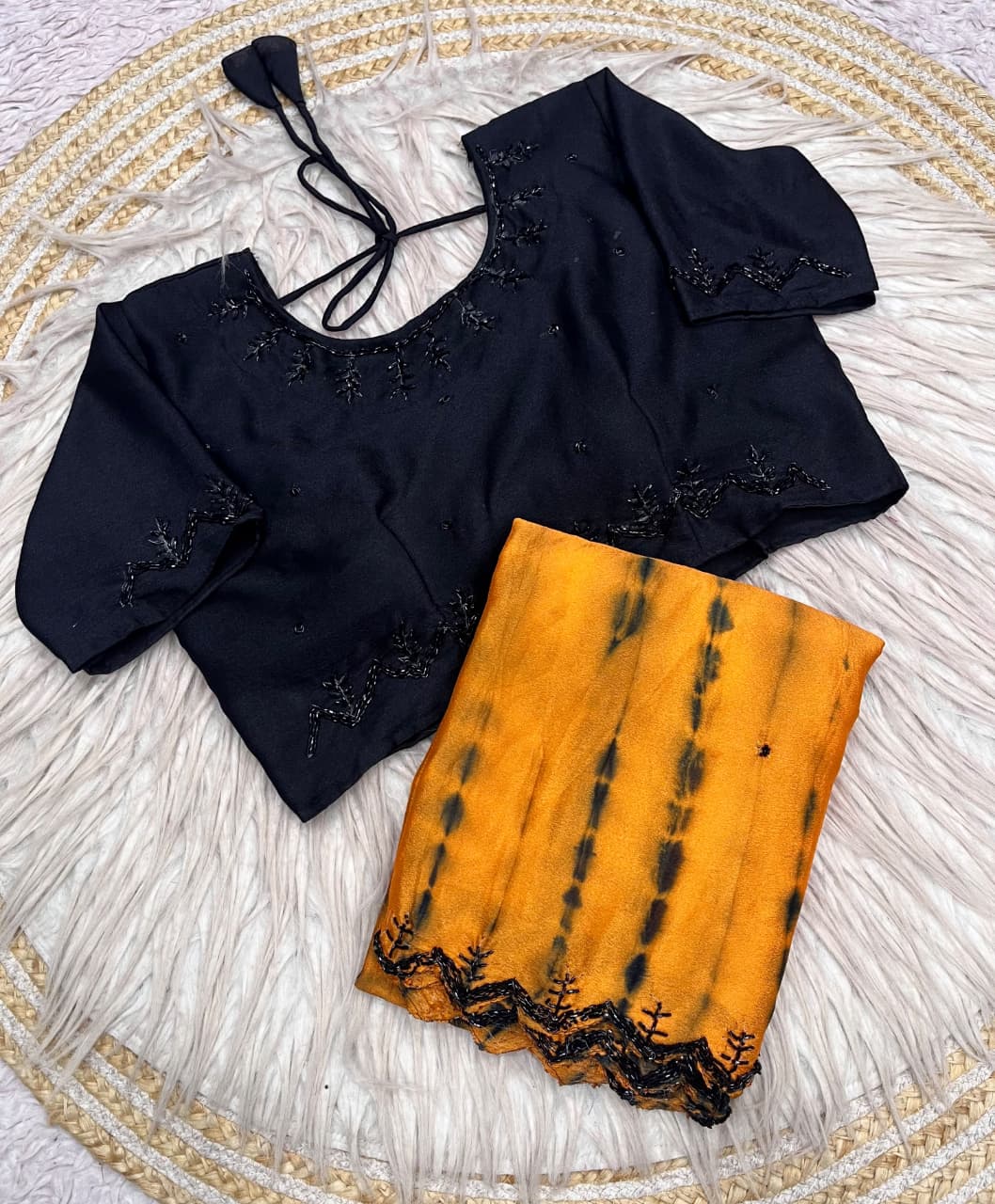 Dyeable chinnon saree✨