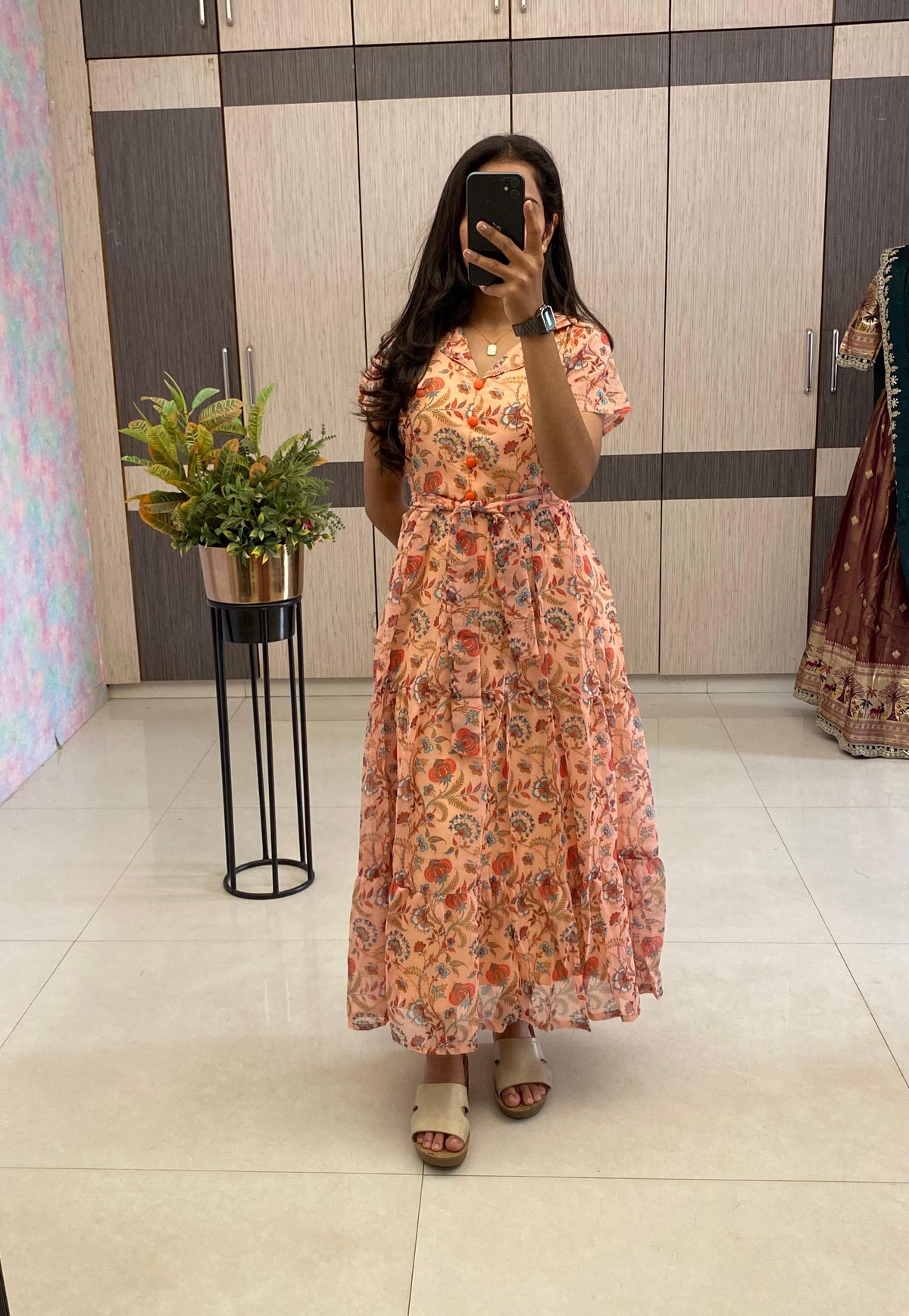 Shiffon floral 🌺 printed frock
