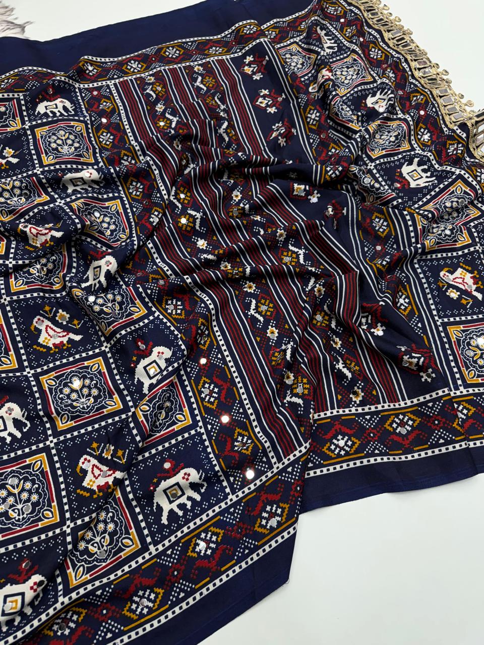 New Azrak lace work saree ✨