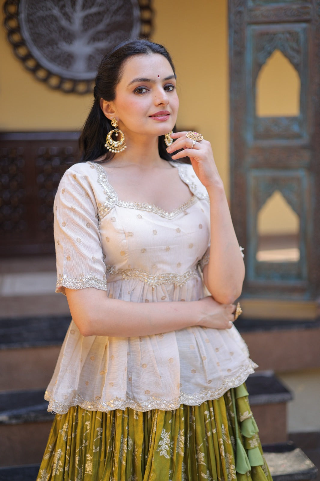 Designer viscose Jacquard lehenga choli