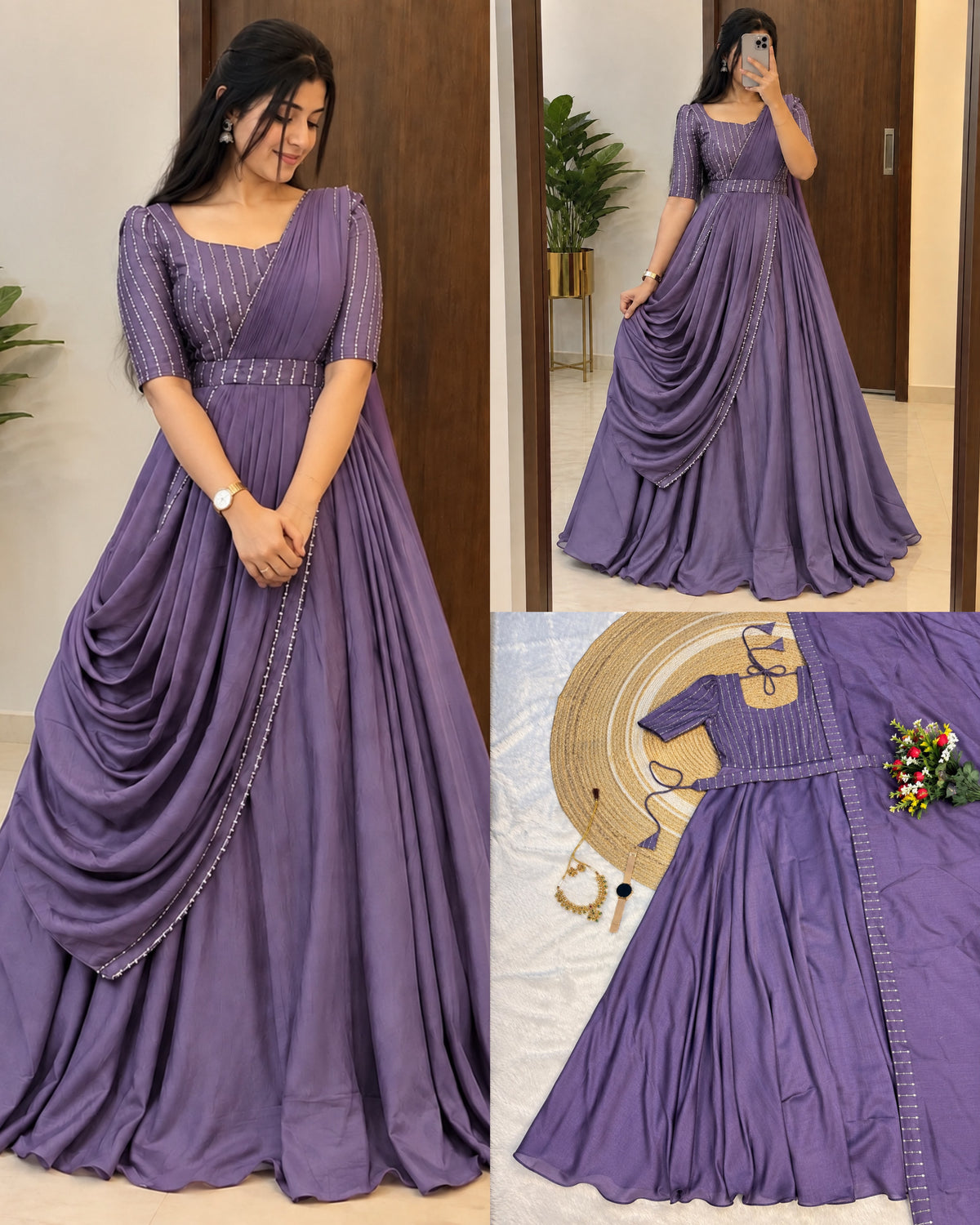 Blooming vichitra silk 3 in one outfit ✨