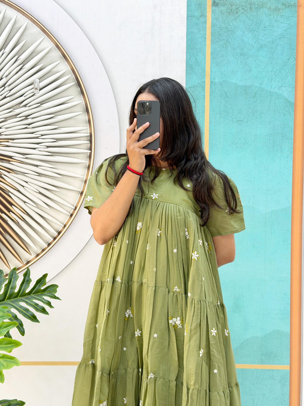 Mull cotton chenderi midi gown