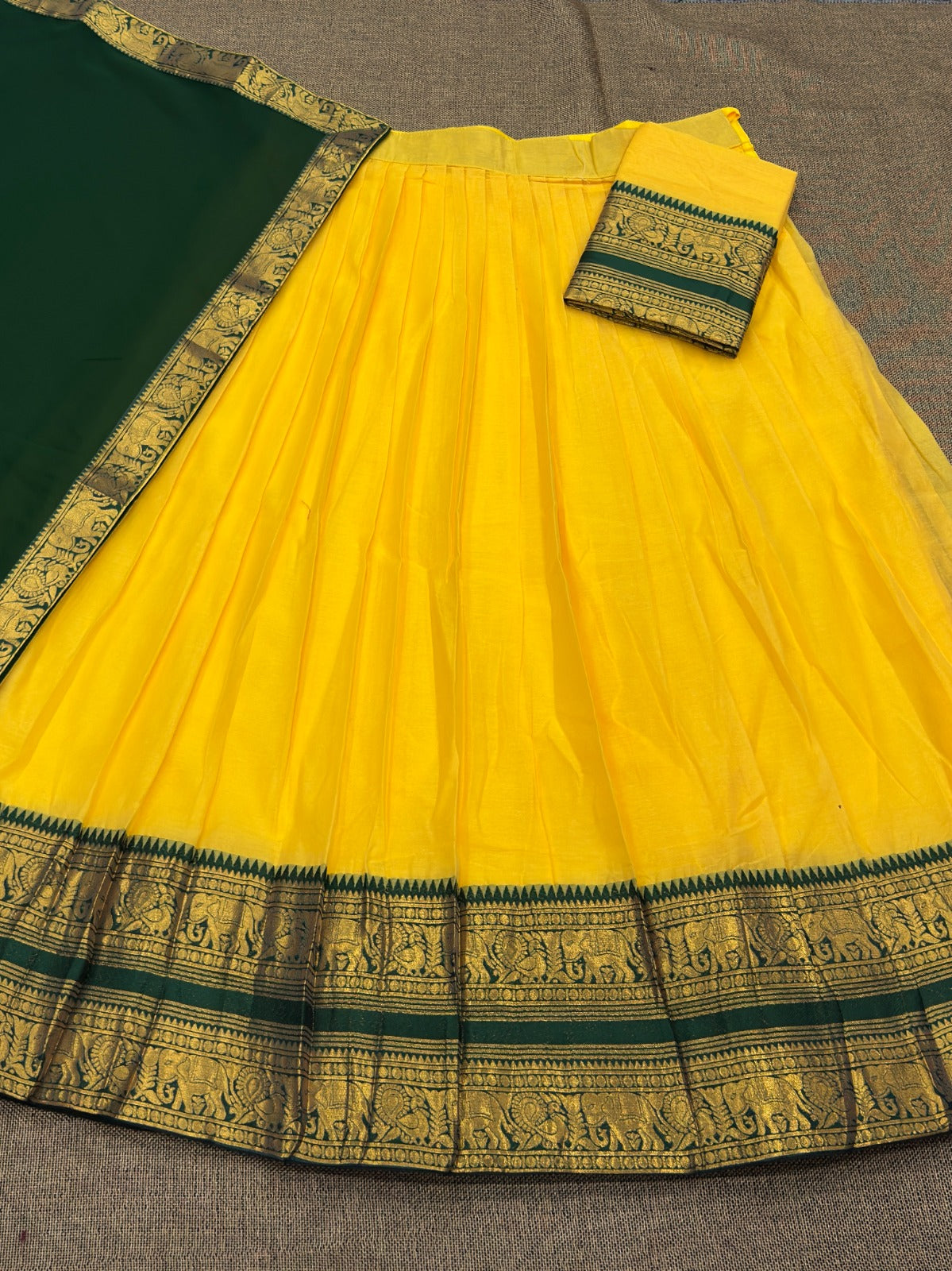 Vintage look kanjivaram silk lehengas