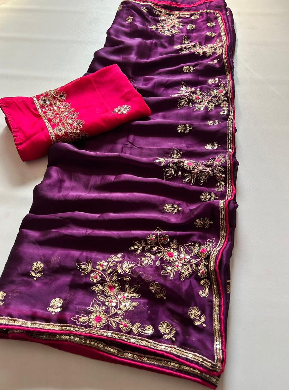 Celebrity inspired soft rangoli silk saree