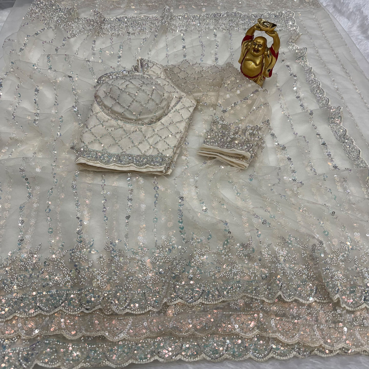 Party wear pearl work saree ✨