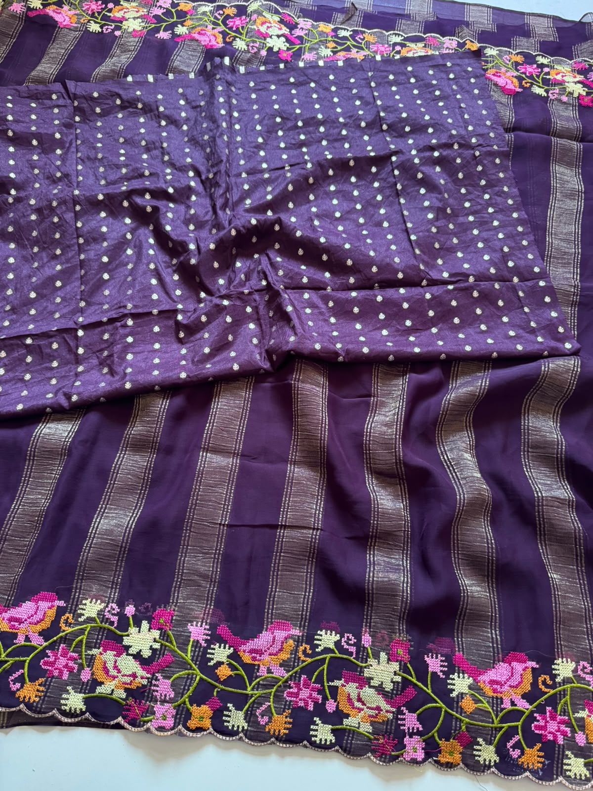Floral cutwork designer saree ✨