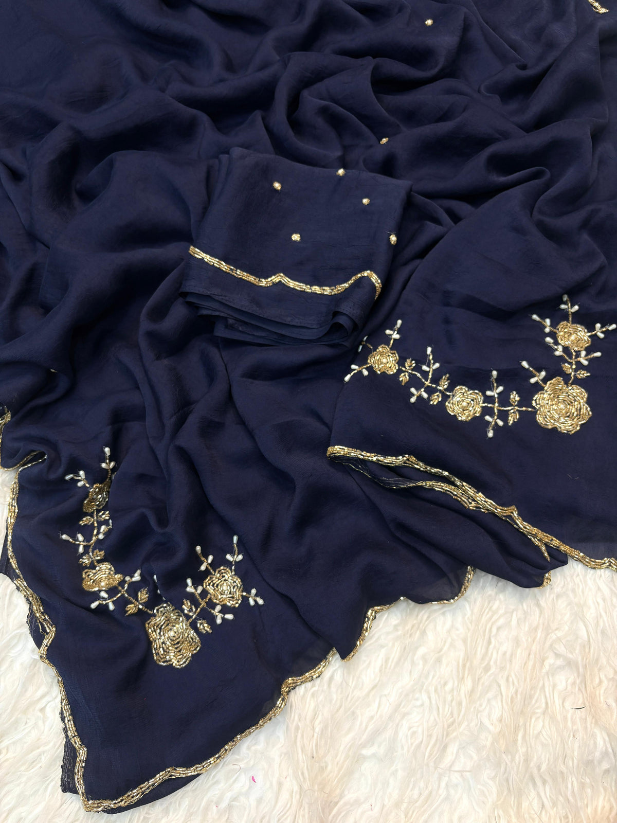 Premium rangoli crush silk designer saree ✨