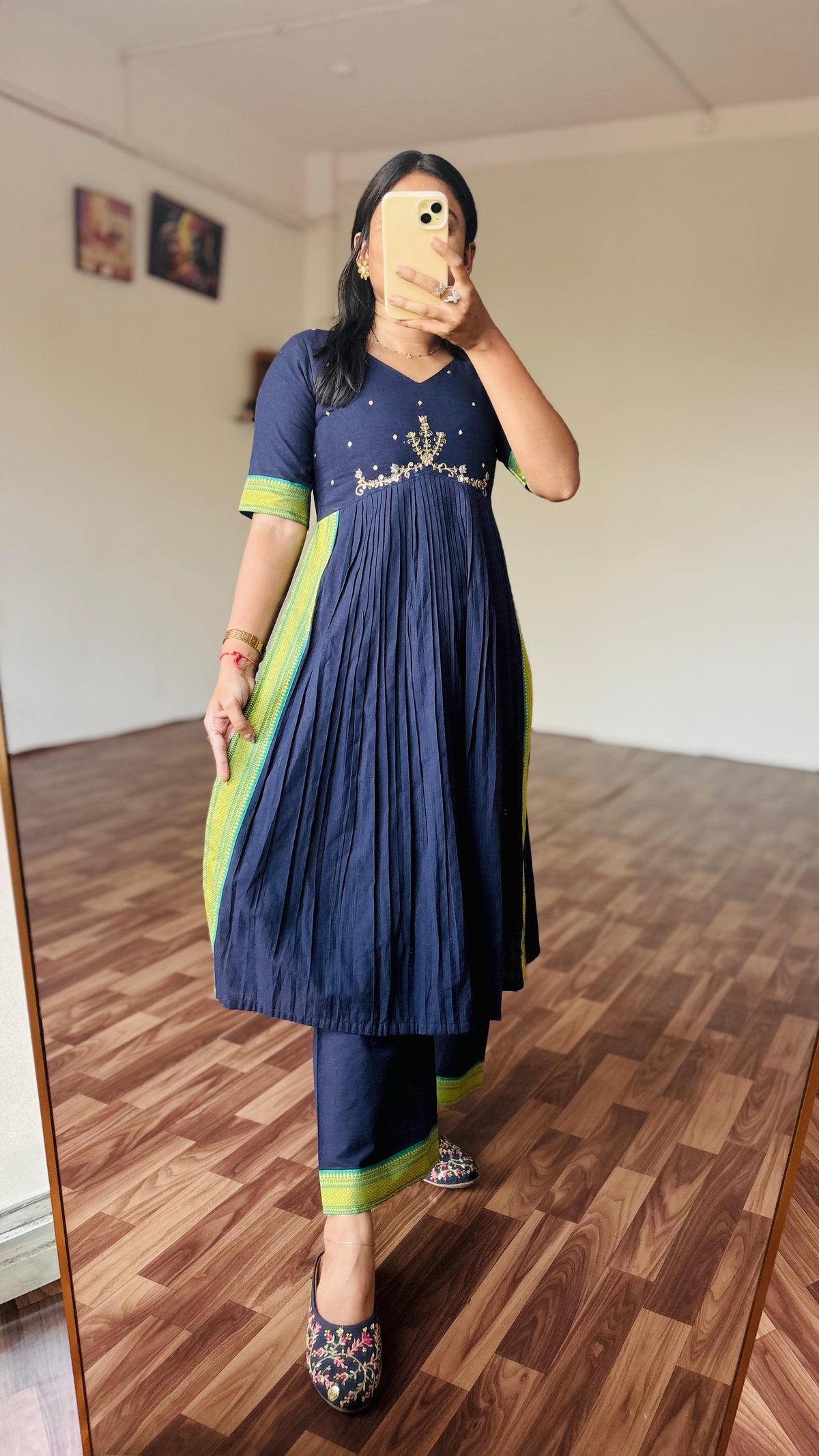 Mangalagiri handloom designer kurta-pant set